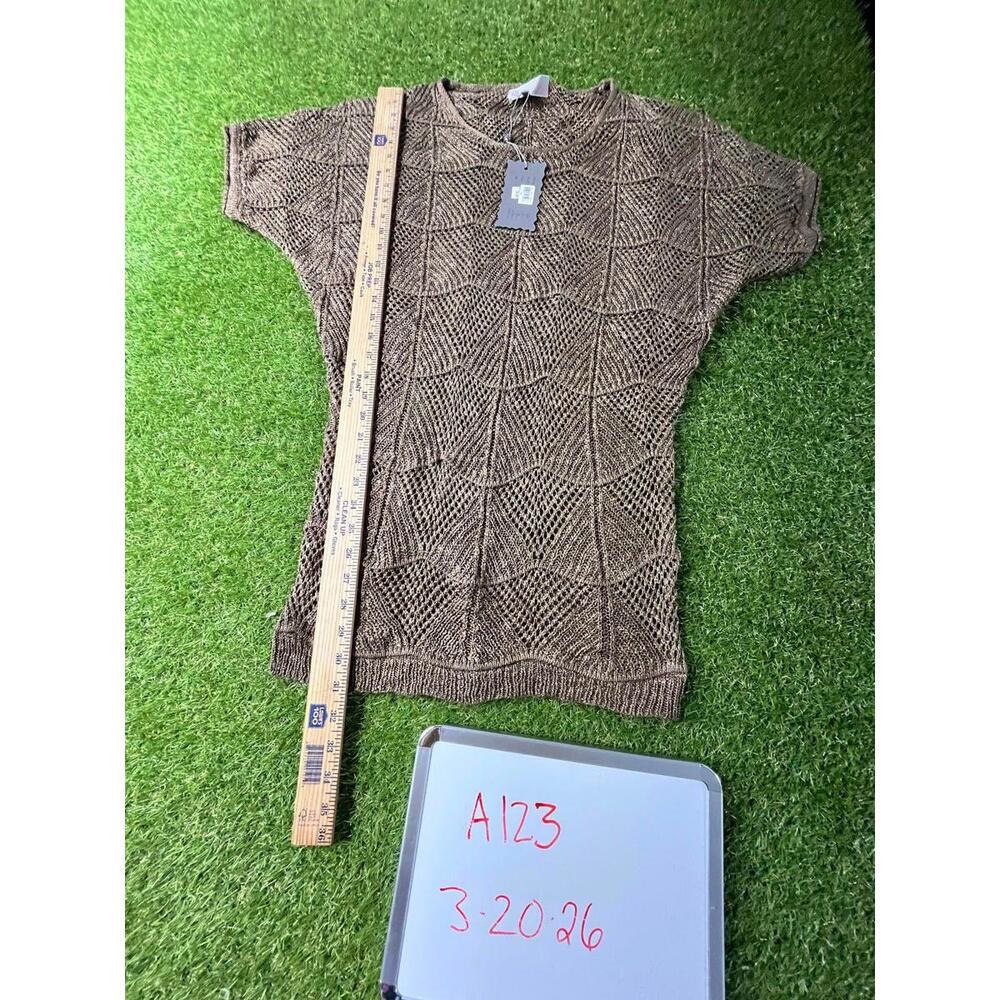 Pretty Angel Tunic Sweater Womens‎ Small Medium Brown Knit Dolman Batwing Sleeve